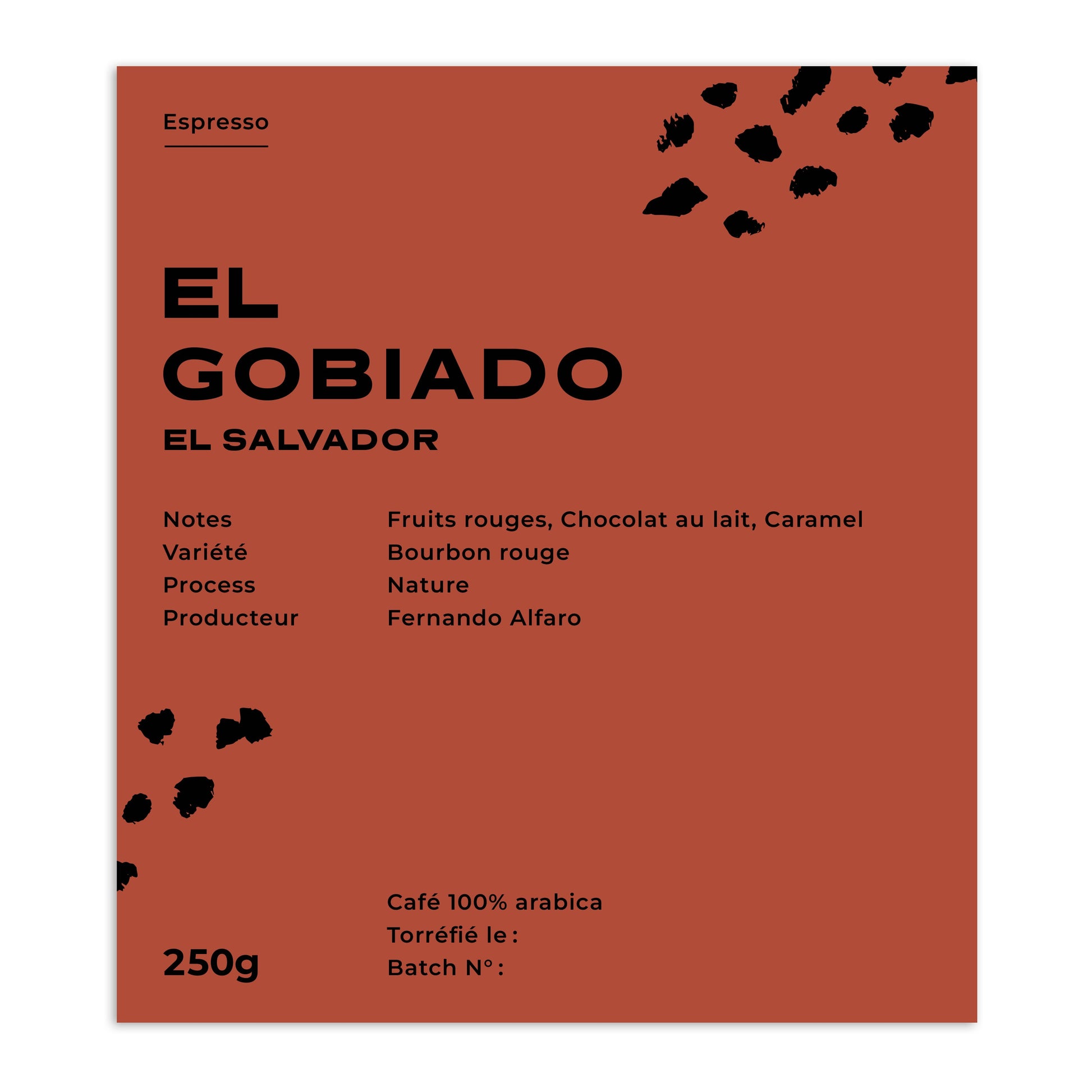 Cafes Muda El Gobiado El Salvador Specialty Coffee Label