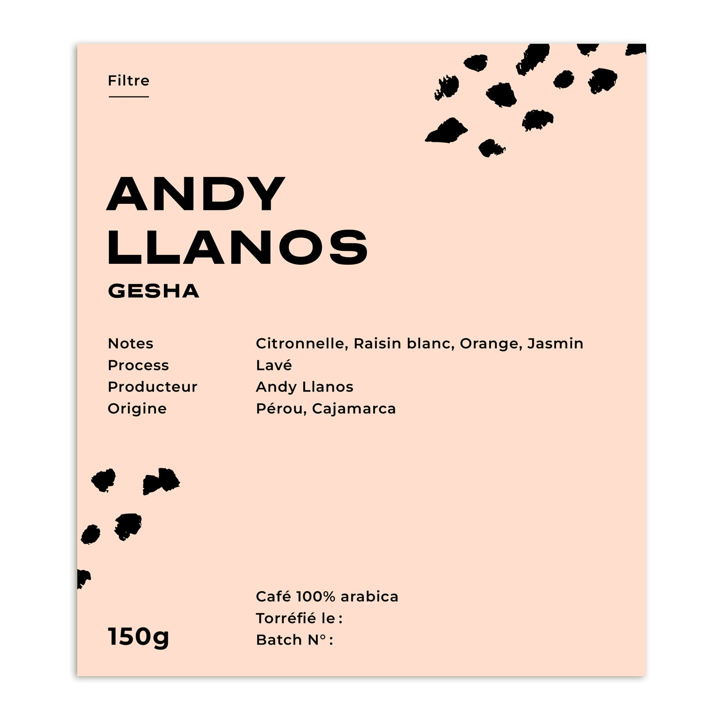 Cafes Muda - Andy LLanos, Geisha, Peru Filter Coffee Flavour Notes