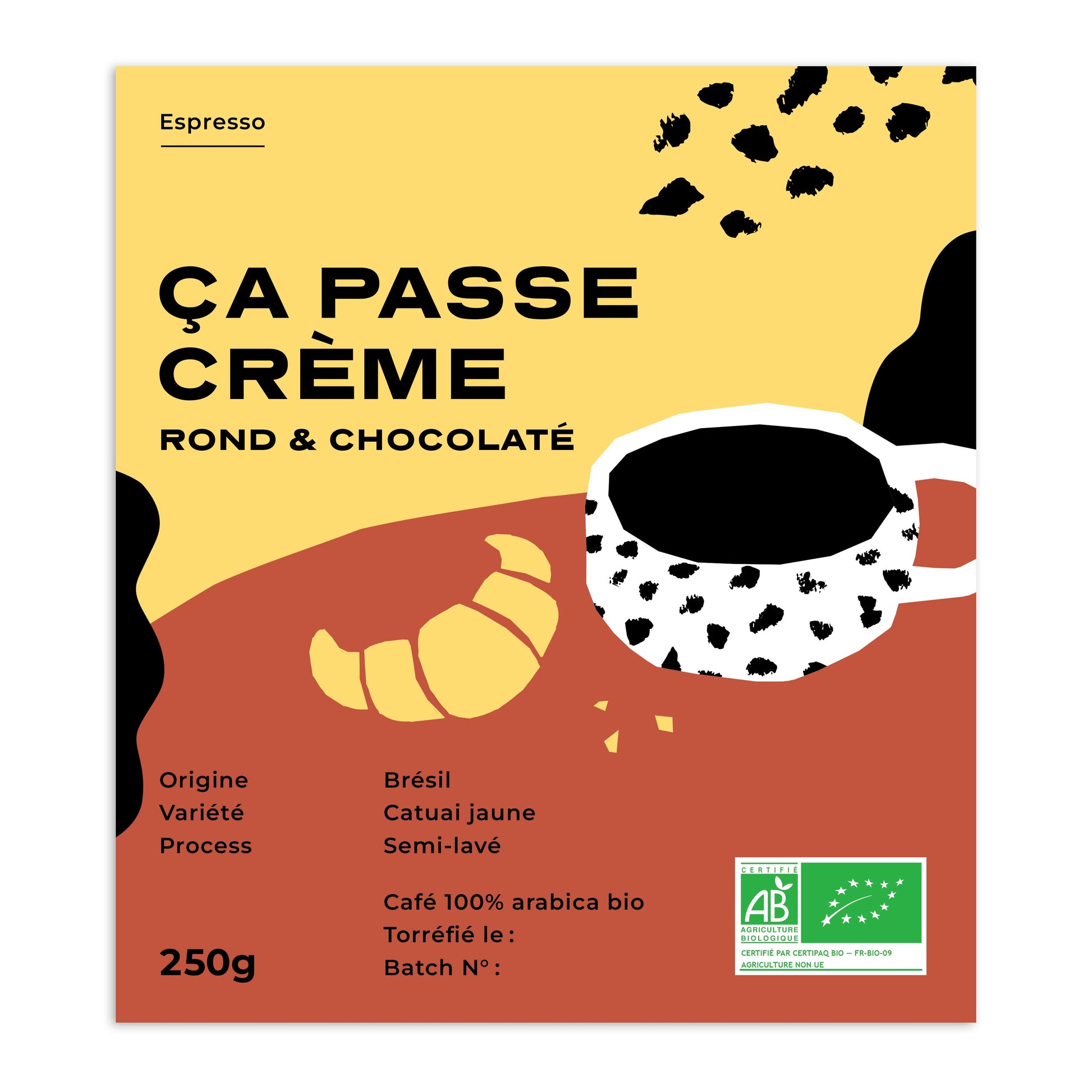 Cafes Muda Ca Passe Creme Specialty Coffee Label