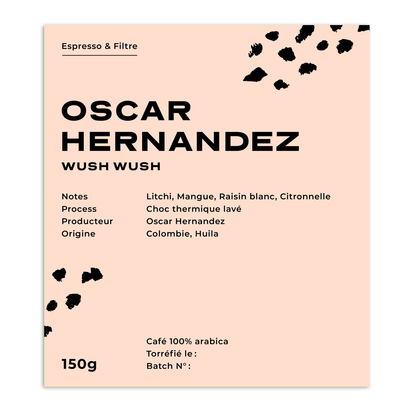Cafes Muda Oscar Hernandez Wush Wush Coffee Label