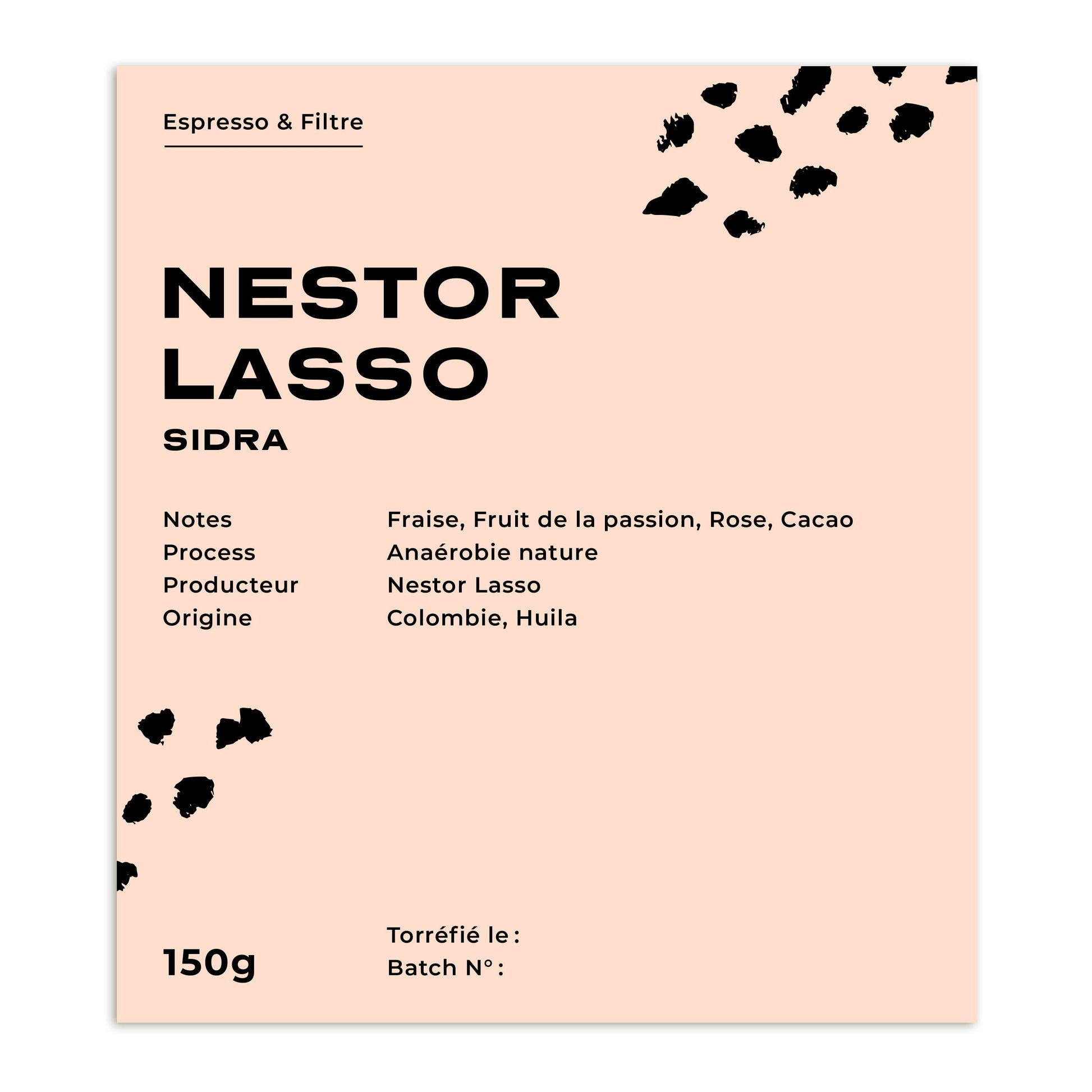 Cafes Muda Nestor Lasso Colombia Specialty Coffee Label